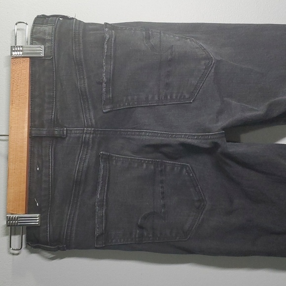 American Eagle jeans women's sz 6 black ripped holes knees super hi-rise jegging - Picture 7 of 12